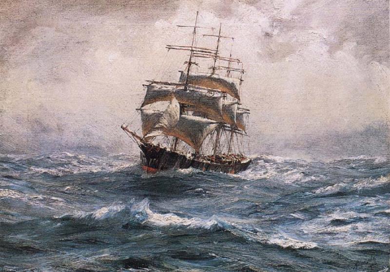 Thomas Somerscales A Ship running before a Gale Sweden oil painting art